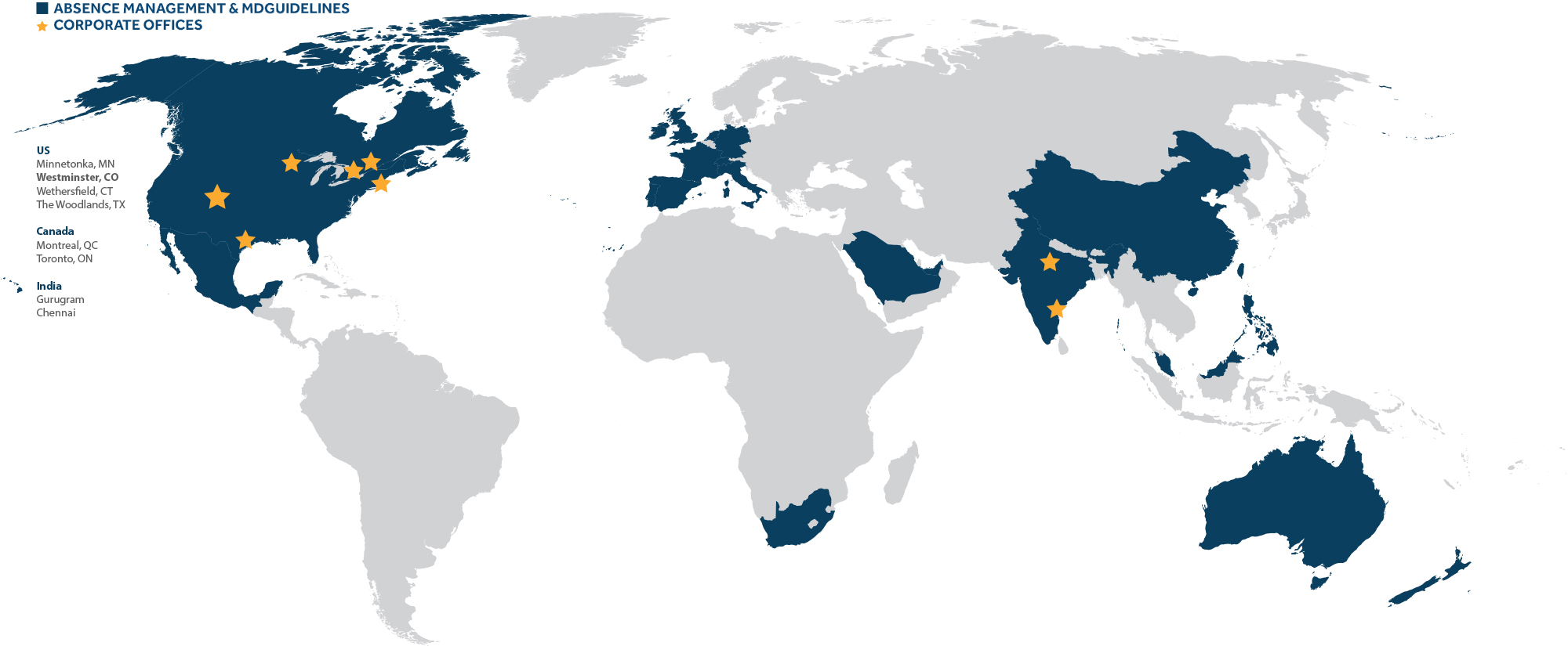 Map of ReedGroup locations around the world